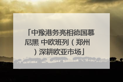 中豫港务亮相德国慕尼黑 中欧班列（郑州）深耕欧亚市场