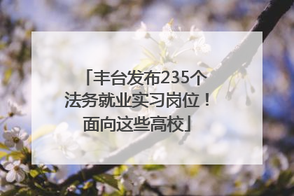 丰台发布235个法务就业实习岗位！面向这些高校