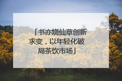 书亦烧仙草创新求变，以年轻化破局茶饮市场