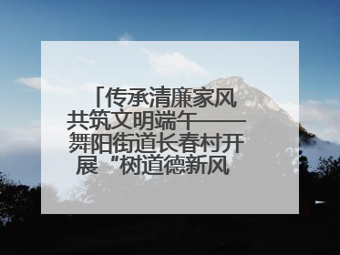 传承清廉家风 共筑文明端午——舞阳街道长春村开展“树道德新风 扬端午文化”主题活动