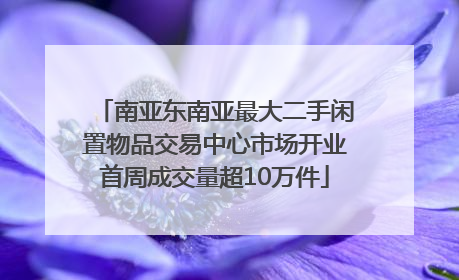 南亚东南亚最大二手闲置物品交易中心市场开业首周成交量超10万件