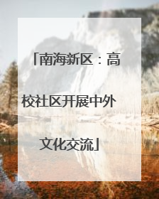 南海新区：高校社区开展中外文化交流