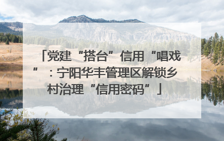 党建“搭台”信用“唱戏”：宁阳华丰管理区解锁乡村治理“信用密码”