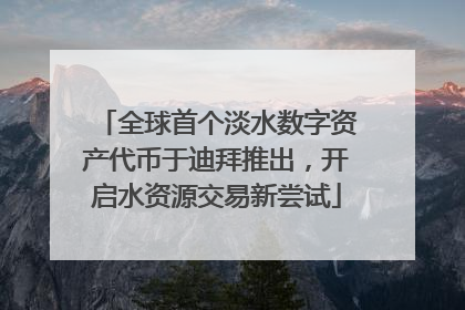 全球首个淡水数字资产代币于迪拜推出，开启水资源交易新尝试