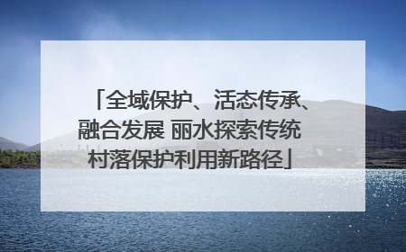 全域保护、活态传承、融合发展 丽水探索传统村落保护利用新路径