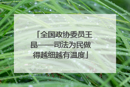 全国政协委员王昆——司法为民做得越细越有温度