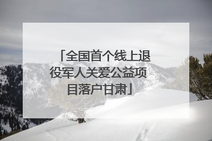 全国首个线上退役军人关爱公益项目落户甘肃