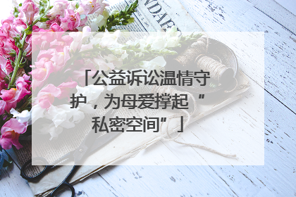 公益诉讼温情守护，为母爱撑起“私密空间”
