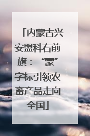 内蒙古兴安盟科右前旗：“蒙”字标引领农畜产品走向全国