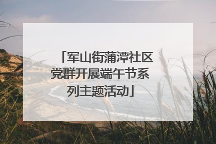 军山街蒲潭社区党群开展端午节系列主题活动