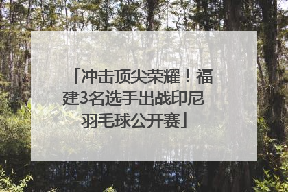 冲击顶尖荣耀！福建3名选手出战印尼羽毛球公开赛
