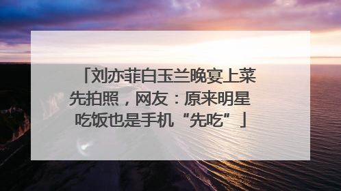 刘亦菲白玉兰晚宴上菜先拍照，网友：原来明星吃饭也是手机“先吃”