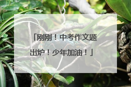 刚刚！中考作文题出炉！少年加油！