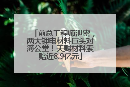 前总工程师泄密，两大锂电材料巨头对簿公堂！天赐材料索赔近8.9亿元
