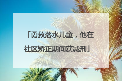勇救落水儿童，他在社区矫正期间获减刑