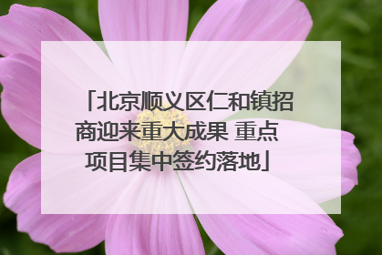 北京顺义区仁和镇招商迎来重大成果 重点项目集中签约落地