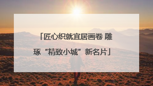 匠心织就宜居画卷 雕琢“精致小城”新名片