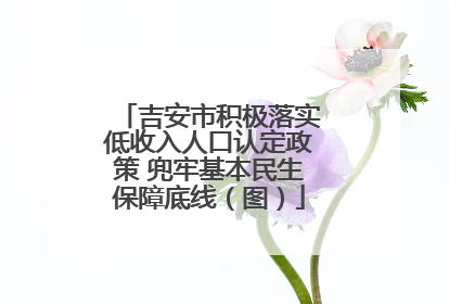 吉安市积极落实低收入人口认定政策 兜牢基本民生保障底线（图）
