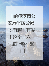 哈尔滨市公安局平房分局：有趣！有爱！这个“六一”超“警”彩！