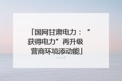 国网甘肃电力：“获得电力”再升级 营商环境添动能