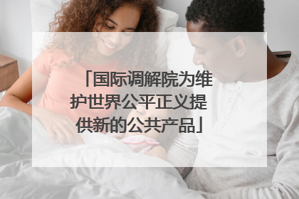 国际调解院为维护世界公平正义提供新的公共产品