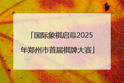 国际象棋启幕2025年郑州市首届棋牌大赛