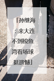 孙继海：来大连不到梭鱼湾看场球挺遗憾