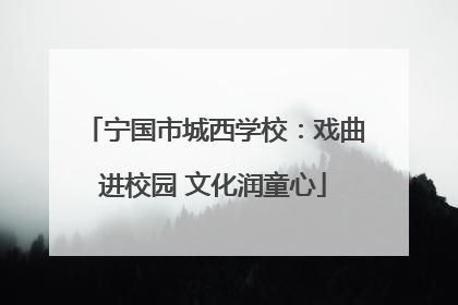 宁国市城西学校：戏曲进校园 文化润童心