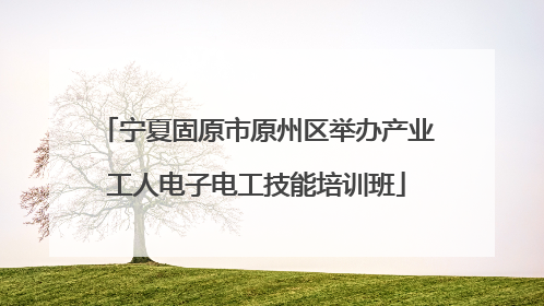 宁夏固原市原州区举办产业工人电子电工技能培训班