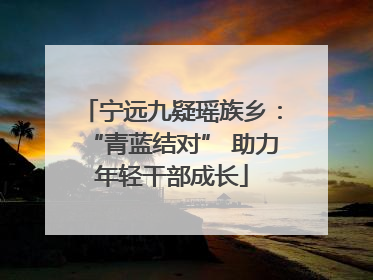 宁远九疑瑶族乡：“青蓝结对” 助力年轻干部成长