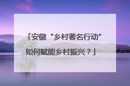 安徽“乡村著名行动”如何赋能乡村振兴？