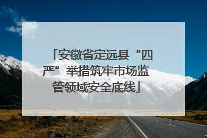安徽省定远县“四严”举措筑牢市场监管领域安全底线