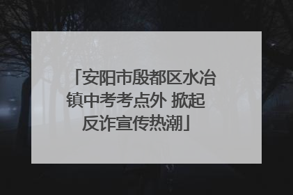 安阳市殷都区水冶镇中考考点外 掀起反诈宣传热潮