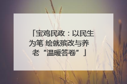 宝鸡民政：以民生为笔 绘就殡改与养老“温暖答卷”