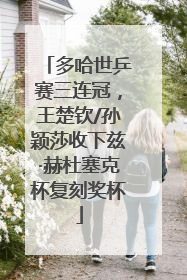 多哈世乒赛三连冠，王楚钦/孙颖莎收下兹·赫杜塞克杯复刻奖杯