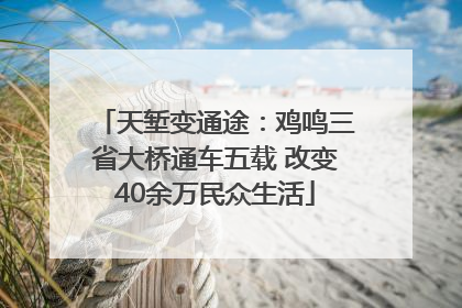 天堑变通途：鸡鸣三省大桥通车五载 改变40余万民众生活