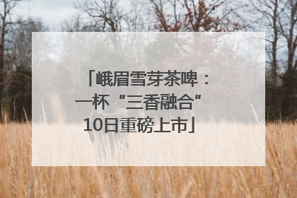 峨眉雪芽茶啤：一杯“三香融合”10日重磅上市