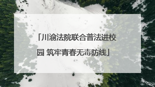 川渝法院联合普法进校园 筑牢青春无毒防线