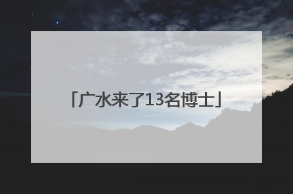 广水来了13名博士