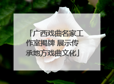 广西戏曲名家工作室揭牌 展示传承地方戏曲文化