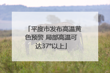 平度市发布高温黄色预警 局部高温可达37°以上