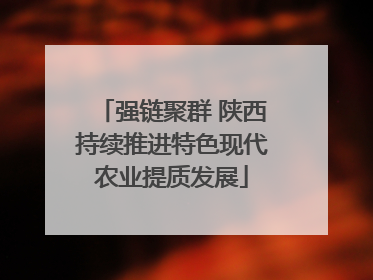 强链聚群 陕西持续推进特色现代农业提质发展