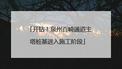 开钻！泉州百崎通道主塔桩基进入施工阶段