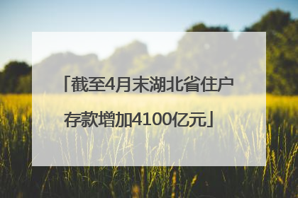 截至4月末湖北省住户存款增加4100亿元