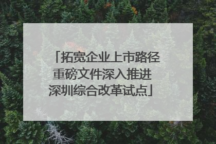 拓宽企业上市路径 重磅文件深入推进深圳综合改革试点