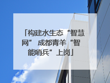 构建水生态“智慧网” 成都青羊“智能哨兵”上岗
