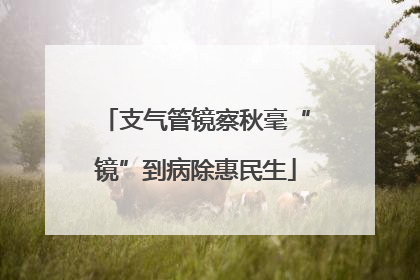 支气管镜察秋毫“镜”到病除惠民生