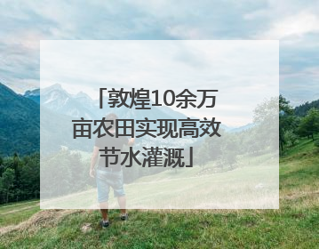 敦煌10余万亩农田实现高效节水灌溉