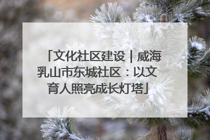 文化社区建设｜威海乳山市东城社区：以文育人照亮成长灯塔