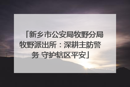 新乡市公安局牧野分局牧野派出所：深耕主防警务 守护辖区平安